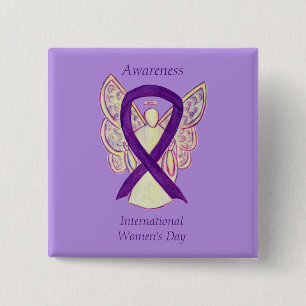 Badge Carré 5 Cm Journée internationale de la femme Sensibilisation