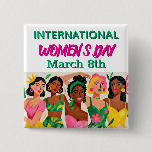 Badge Carré 5 Cm Journée internationale des femmes Pop Art