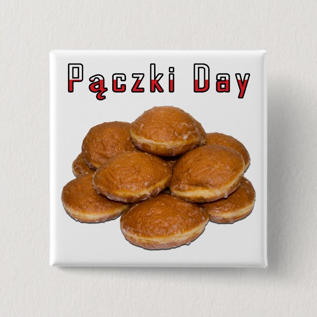 Badge Carré 5 Cm Journée Paczki (Devant)