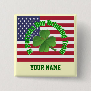 Badge Carré 5 Cm Journée personnalisée de St Patrick