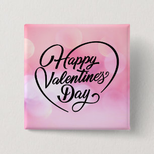 Badge Carré 5 Cm Joyeuse Saint-Valentin-23823