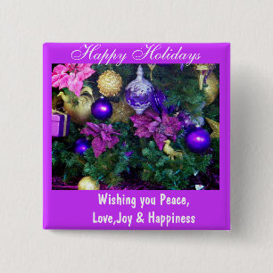 Badge Carré 5 Cm Joyeuses fêtes_