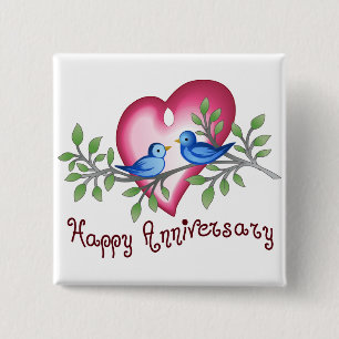 Badge Carré 5 Cm Joyeux anniversaire