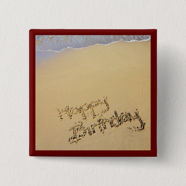 Badge Carré 5 Cm Joyeux anniversaire (Devant)