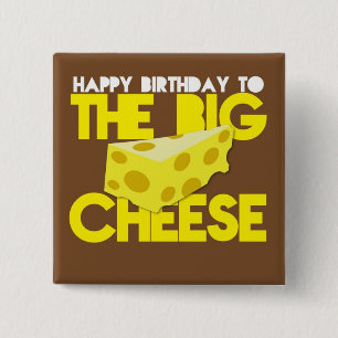 Badge Carré 5 Cm Joyeux anniversaire au GRAND FROMAGE