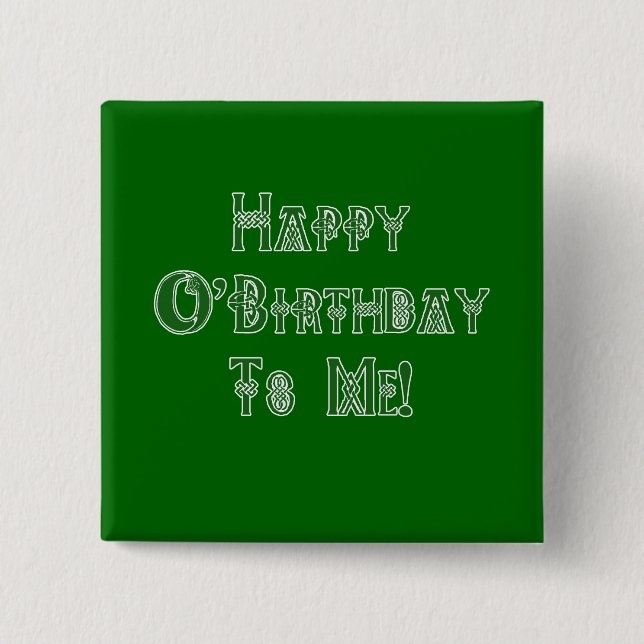 Badge Carré 5 Cm Joyeux anniversaire de Jour de la Saint Patrick à (Devant)