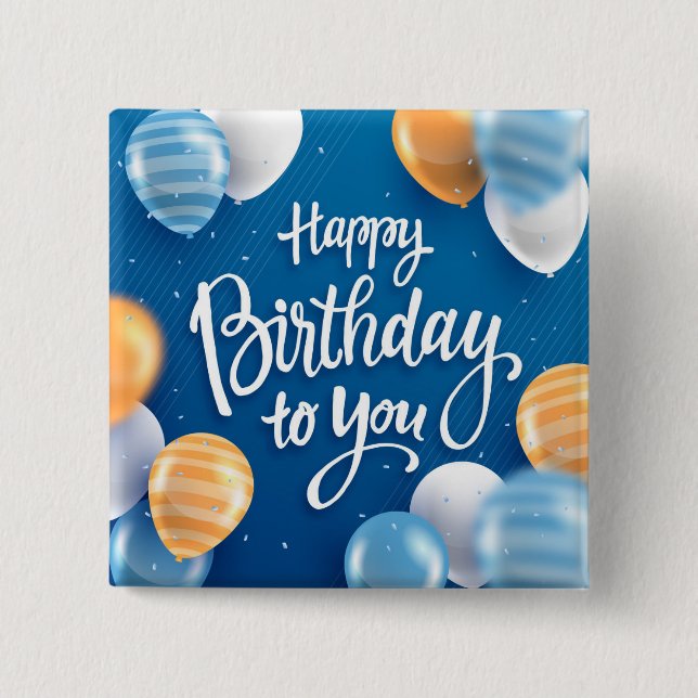 Badge Carré 5 Cm Joyeux anniversaire pour vous (Devant)