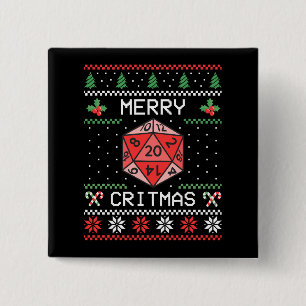 Badge Carré 5 Cm Joyeux Critmas II - Noël laid