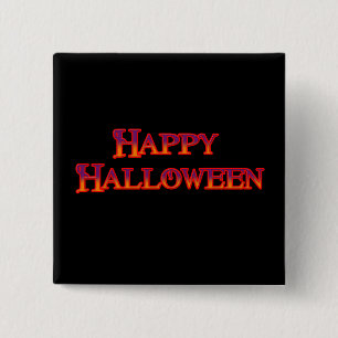 Badge Carré 5 Cm Joyeux Halloween