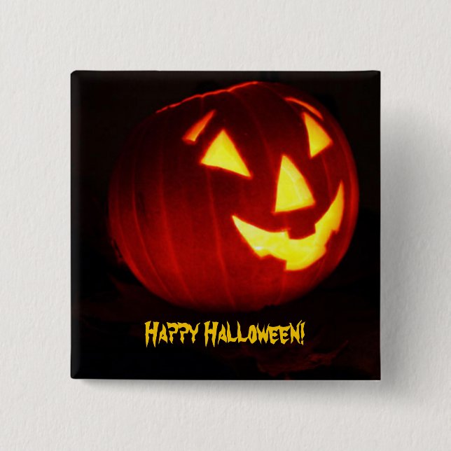 Badge Carré 5 Cm Joyeux Halloween (Devant)