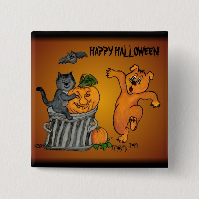 Badge Carré 5 Cm Joyeux Halloween ! 5 (Devant)