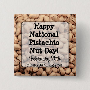 Badge Carré 5 Cm Joyeux Jour des noix de Pistache Février 26e Bouto