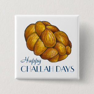 Badge Carré 5 Cm Joyeux Jours de Challah Hanoukka Chanukah Pain Pai