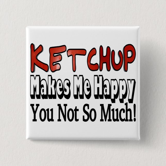 Badge Carré 5 Cm Joyeux Ketchup (Devant)