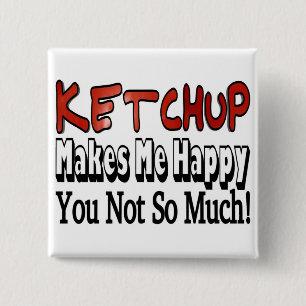 Badge Carré 5 Cm Joyeux Ketchup