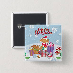 Badge Carré 5 Cm Joyeux Noël