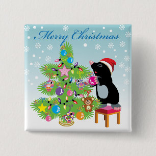 Badge Carré 5 Cm Joyeux Noël