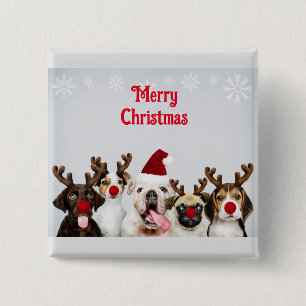 Badge Carré 5 Cm Joyeux Noël