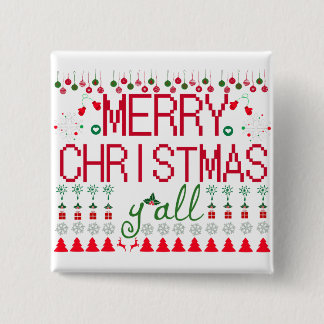 Badge Carré 5 Cm Joyeux Noël à tous Pull Ugly