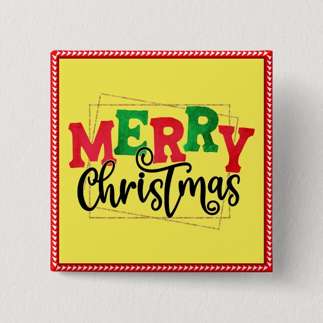 Badge Carré 5 Cm Joyeux Noël encadré-80716 (Devant)