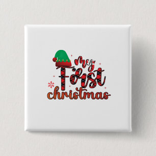 Badge Carré 5 Cm Joyeux Noël Mon premier Noël