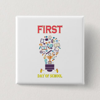 Badge Carré 5 Cm Joyeux Premier Jour D'école Retour à L'école Bébé