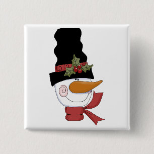Badge Carré 5 Cm Joyeux tee-shirts et cadeaux Snowman