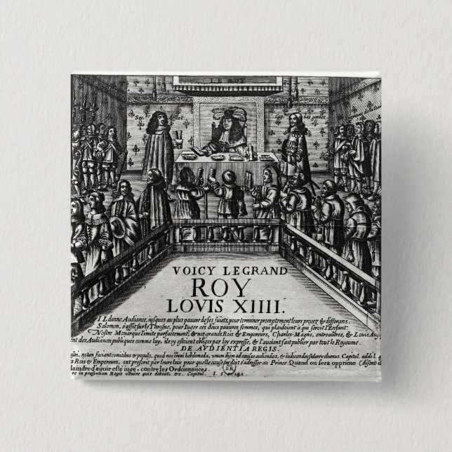 Badge Carré 5 Cm Juge de administration de Louis XIV (Devant)