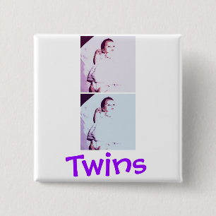 Badge Carré 5 Cm Jumeaux de bébé nouveau-né
