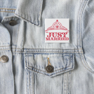 Badge Carré 5 Cm Juste marié Princesse mariée Tiara Mariages