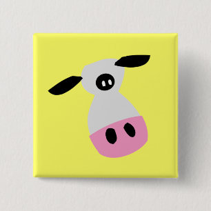 Badge Carré 5 Cm Juste une vache
