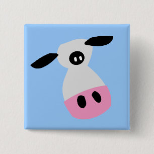 Badge Carré 5 Cm Juste une vache