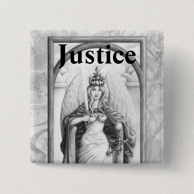 Badge Carré 5 Cm Justice (Devant)