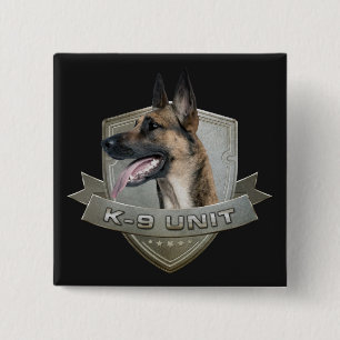 Badge Carré 5 Cm K9 unité - Malinois - berger belge