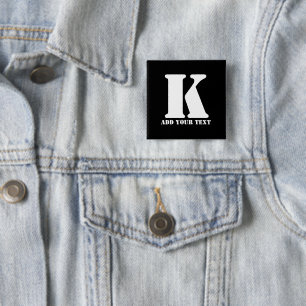 Badge Carré 5 Cm K Monogramme classique tendance mariage personnali