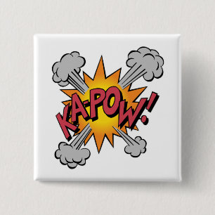 Badge Carré 5 Cm KA-POW ! Graphique de bande dessinée