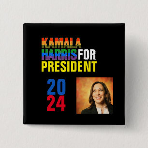 Badge Carré 5 Cm Kamala Harris 2024