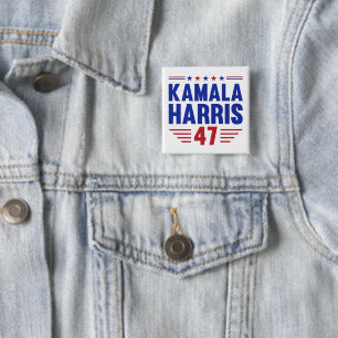 Badge Carré 5 Cm Kamala Harris 2024 Élection Présidentielle HARISS