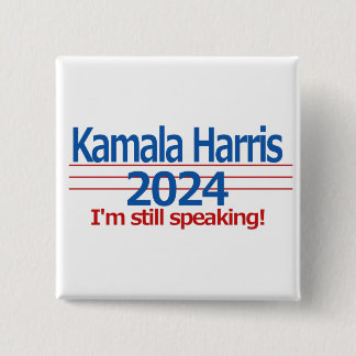 Badge Carré 5 Cm Kamala Harris 2024 Je parle toujours !