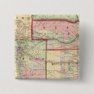 Badge Carré 5 Cm Kan, Neb, Colo Carte par Mitchell