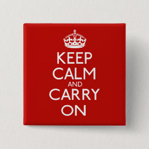 Badge Carré 5 Cm Keep Calm and Carry