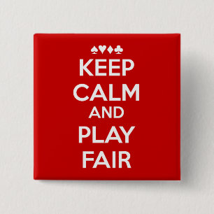 Badge Carré 5 Cm Keep Calm And Play Fair