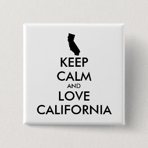 Badge Carré 5 Cm KEEP CALM et LOVE CALIFORNIA