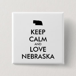 Badge Carré 5 Cm KEEP CALM et LOVE NEBRASKA