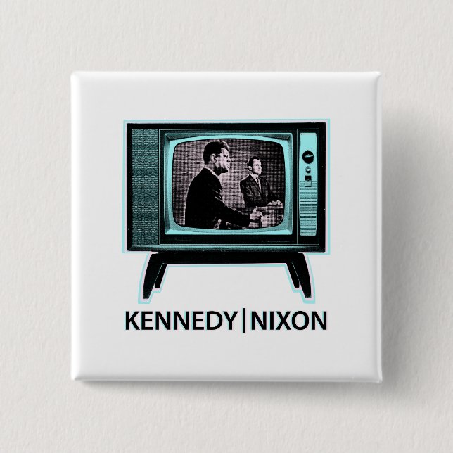 Badge Carré 5 Cm Kennedy Nixon 1960 (Devant)