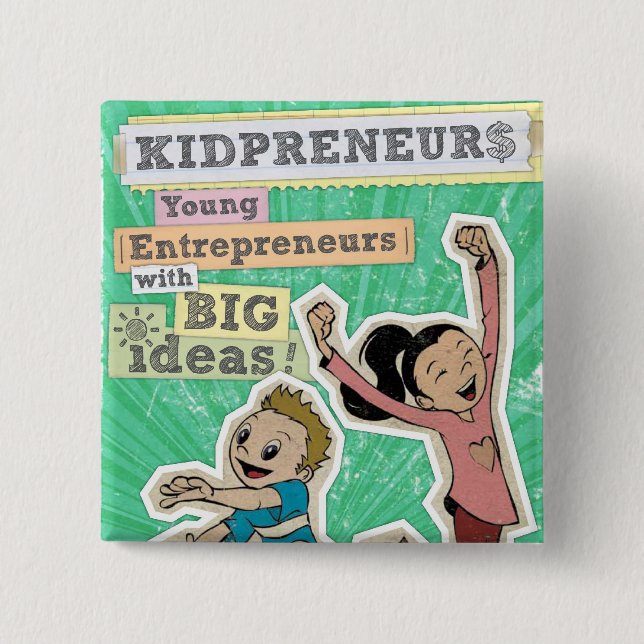 BADGE CARRÉ 5 CM KIDPRENEURS (Devant)