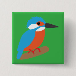 Badge Carré 5 Cm Kingfisher