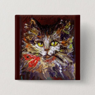 BADGE CARRÉ 5 CM KITTY PORTRAIT