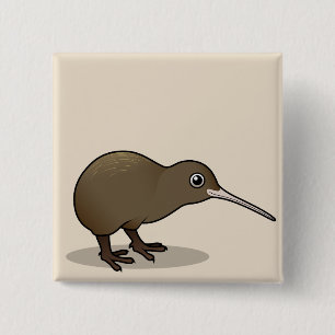 Badge Carré 5 Cm Kiwi Brown mignon de Nouvelle Zélande