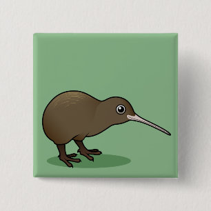 Badge Carré 5 Cm Kiwi Brown mignon de Nouvelle Zélande
